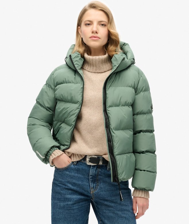 Hooded sportig Puffer-jacka Hooded sportig Puffer-jacka