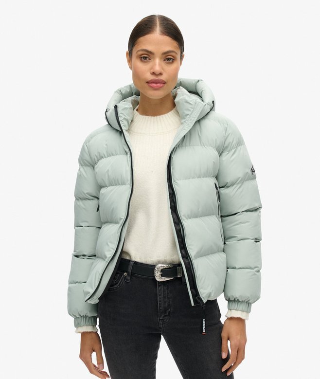Hooded sportig Puffer-jacka Hooded sportig Puffer-jacka