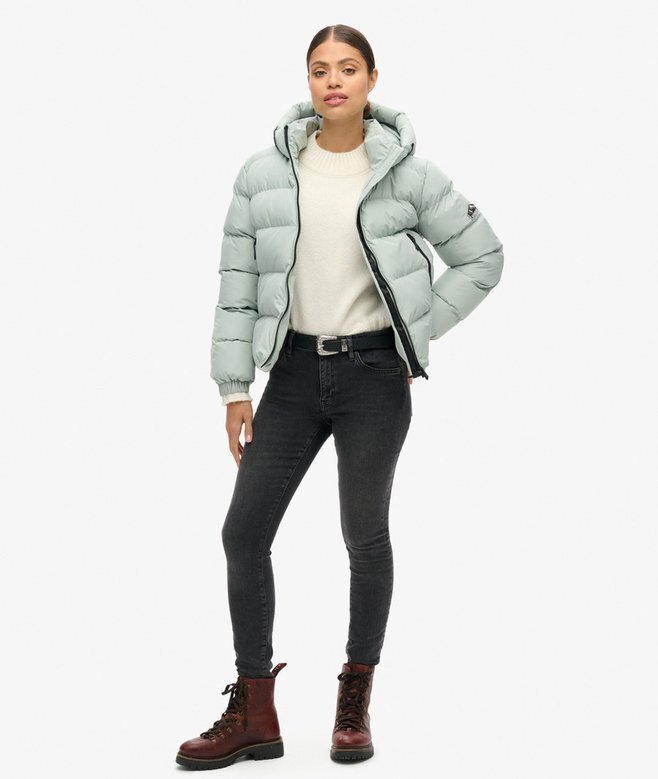 Hooded sportig Puffer-jacka Hooded sportig Puffer-jacka