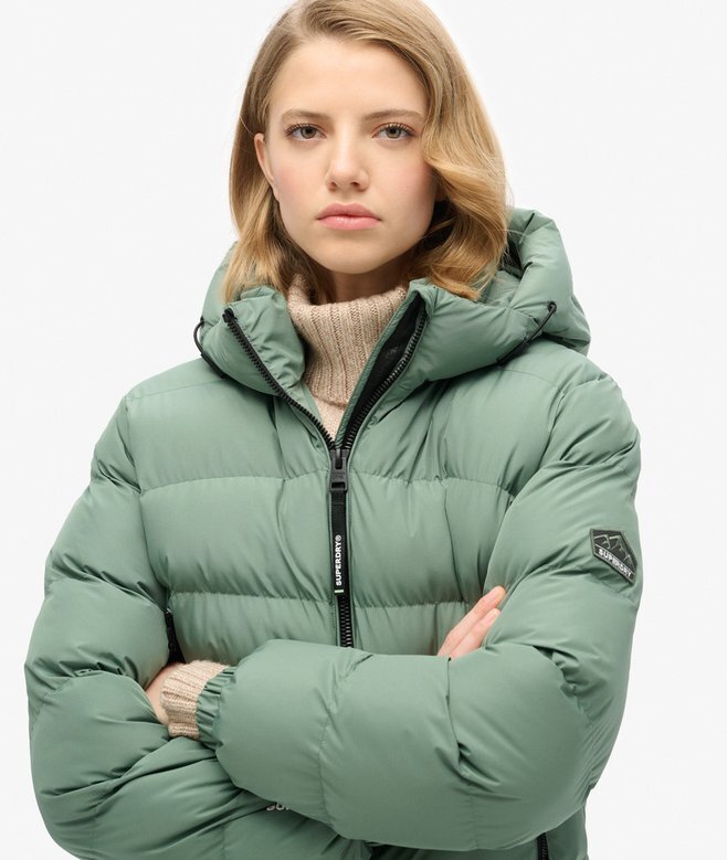 Hooded sportig Puffer-jacka Hooded sportig Puffer-jacka
