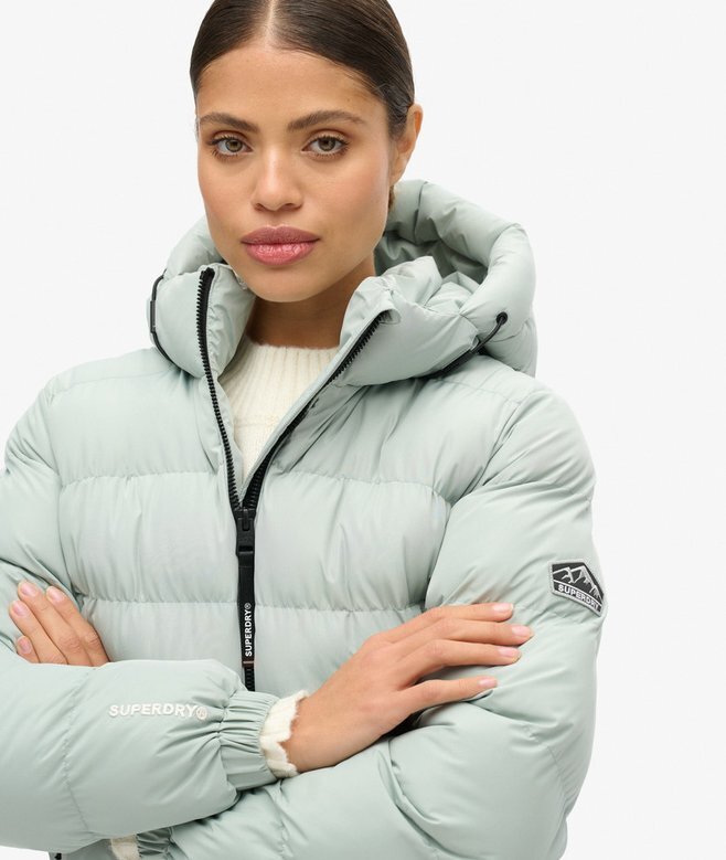 Hooded sportig Puffer-jacka Hooded sportig Puffer-jacka