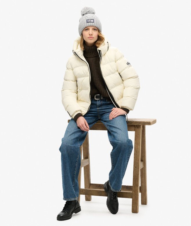 Hooded sportig Puffer-jacka Hooded sportig Puffer-jacka