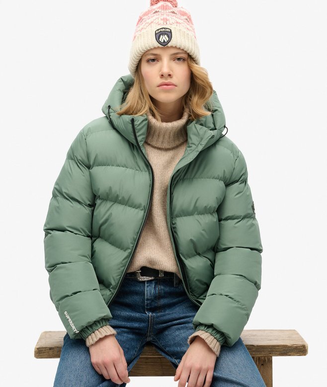 Hooded sportig Puffer-jacka Hooded sportig Puffer-jacka