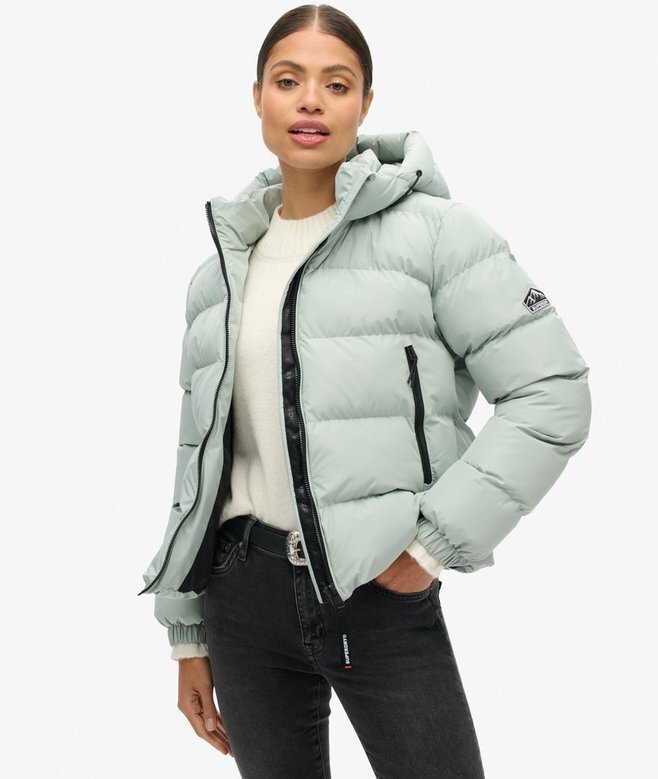 Hooded sportig Puffer-jacka Hooded sportig Puffer-jacka