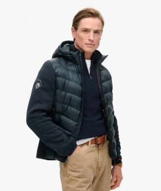 Hooded Stormhybridjacka i stickat med huva