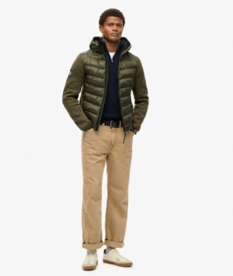 Hooded Stormhybridjacka i stickat med huva