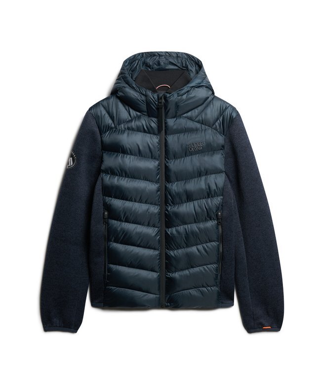 Hooded Stormhybridjacka i stickat med huva Hooded Stormhybridjacka i stickat med huva