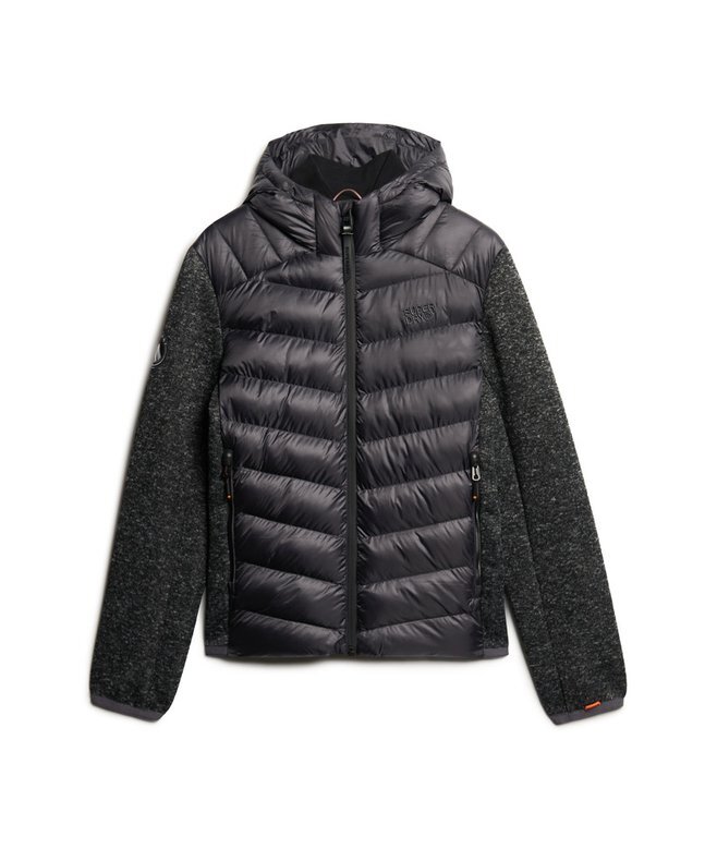 Hooded Stormhybridjacka i stickat med huva Hooded Stormhybridjacka i stickat med huva