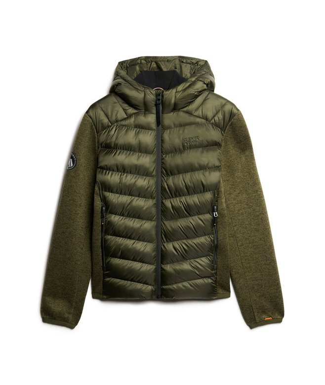 Hooded Stormhybridjacka i stickat med huva Hooded Stormhybridjacka i stickat med huva