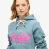 Hoodie med dekorerad Vintage-logotyp