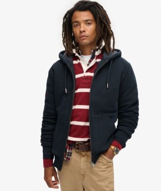 Hoodie med dragkedja och borgfoder Hoodie med dragkedja och borgfoder