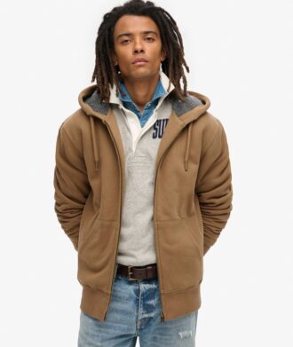 Hoodie med dragkedja och borgfoder Hoodie med dragkedja och borgfoder