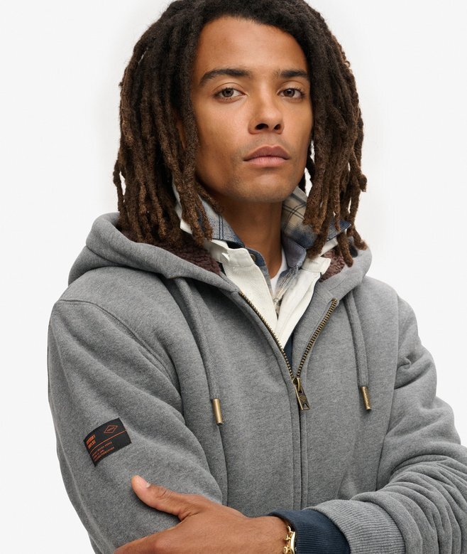 Hoodie med dragkedja och borgfoder Hoodie med dragkedja och borgfoder