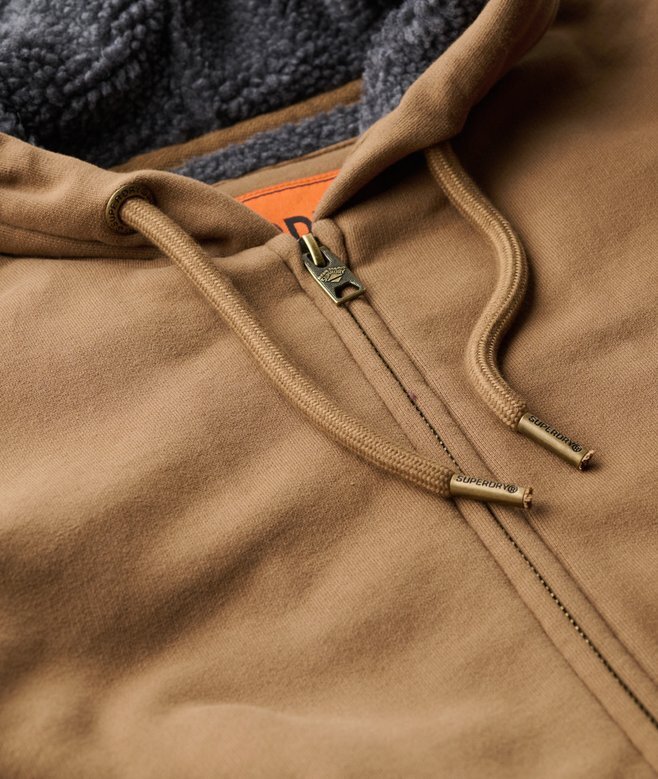 Hoodie med dragkedja och borgfoder Hoodie med dragkedja och borgfoder