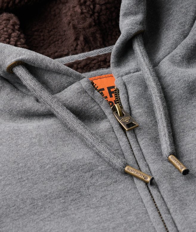 Hoodie med dragkedja och borgfoder Hoodie med dragkedja och borgfoder