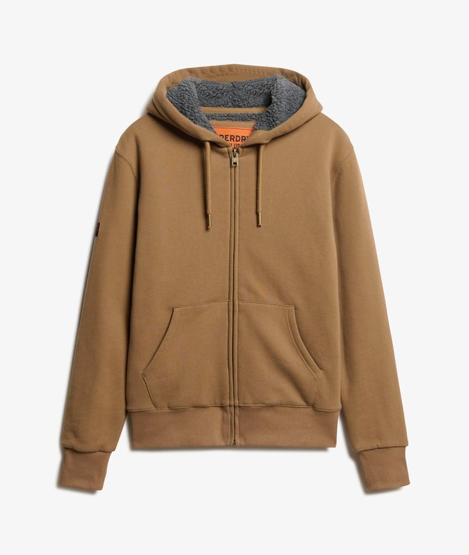 Hoodie med dragkedja och borgfoder Hoodie med dragkedja och borgfoder