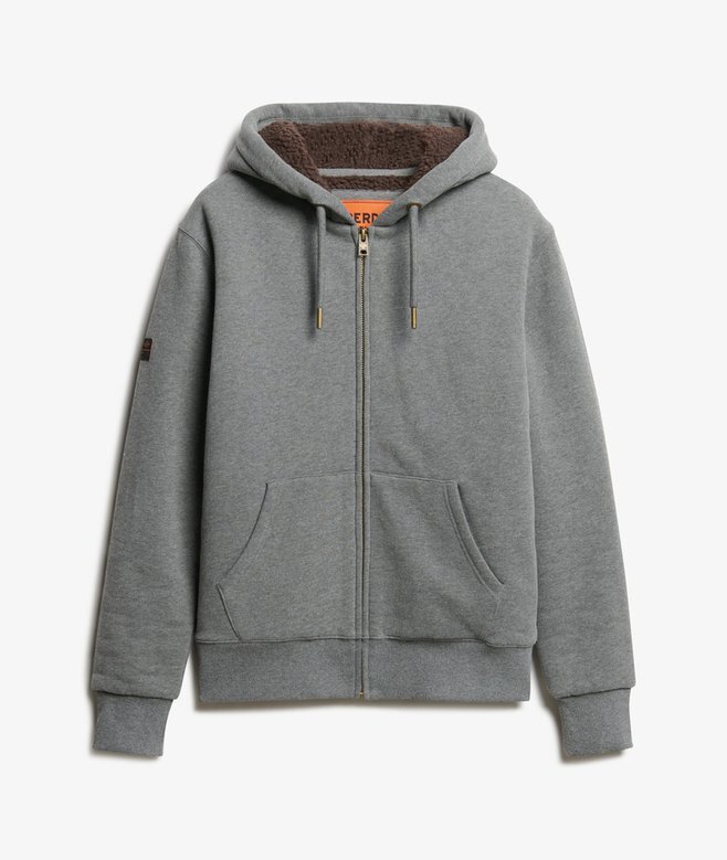 Hoodie med dragkedja och borgfoder Hoodie med dragkedja och borgfoder