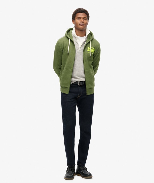Hoodie med dragkedja och neonvintage-logotyp Hoodie med dragkedja och neonvintage-logotyp