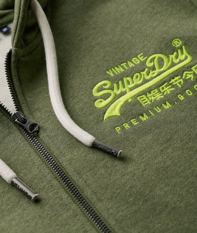 Hoodie med dragkedja och neonvintage-logotyp Hoodie med dragkedja och neonvintage-logotyp