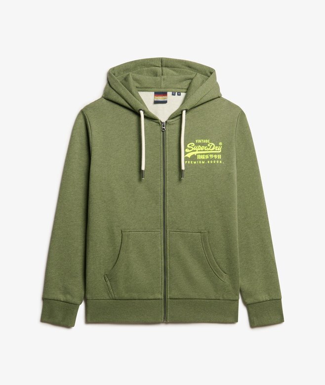 Hoodie med dragkedja och neonvintage-logotyp Hoodie med dragkedja och neonvintage-logotyp
