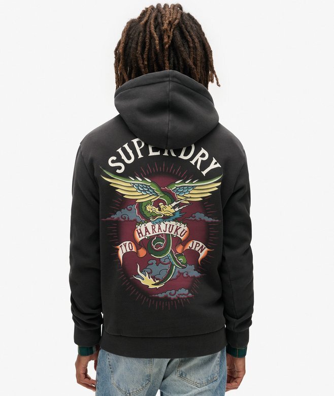 Hoodie med tatueringsmotiv Hoodie med tatueringsmotiv