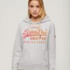 Hoodie med ton-i-ton Vintage-logotyp