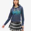 Hoodie med ton-i-ton Vintage-logotyp