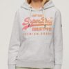 Hoodie med ton-i-ton Vintage-logotyp
