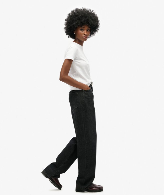 Jeans i Organic Cotton med vida ben Jeans i Organic Cotton med vida ben