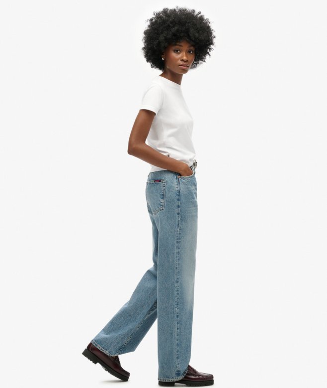 Jeans i Organic Cotton med vida ben Jeans i Organic Cotton med vida ben