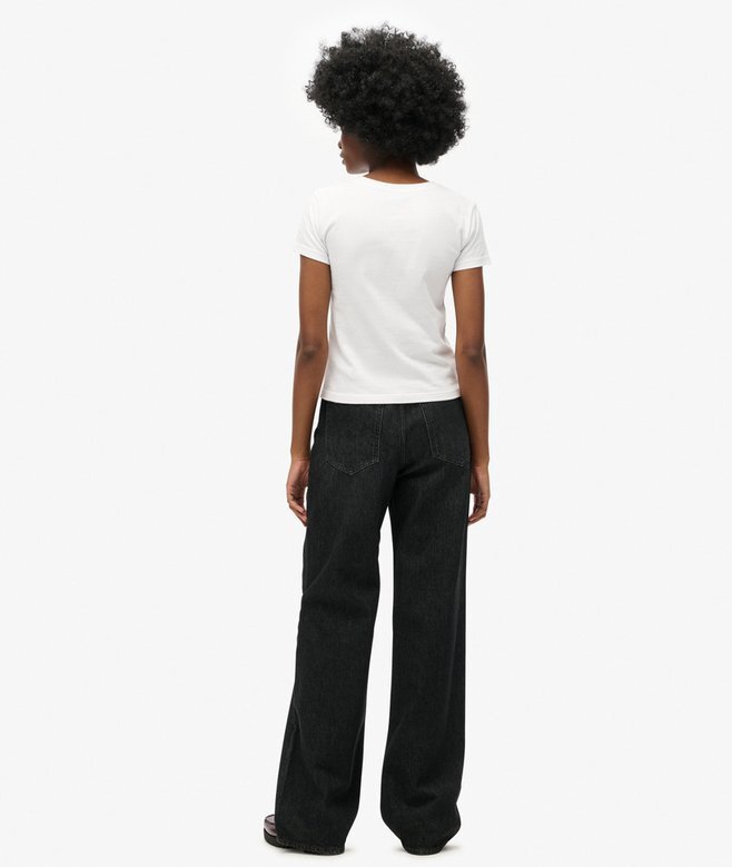 Jeans i Organic Cotton med vida ben Jeans i Organic Cotton med vida ben