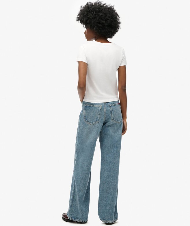 Jeans i Organic Cotton med vida ben Jeans i Organic Cotton med vida ben