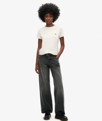 Jeans med medelhög midja och vida ben