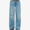 Jeans med vid ben och rå kant Jeans med vid ben och rå kant