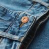 Jeans med vid ben och rå kant