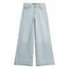 Jeans med vid ben och rå kant