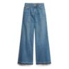 Jeans med vid ben och rå kant