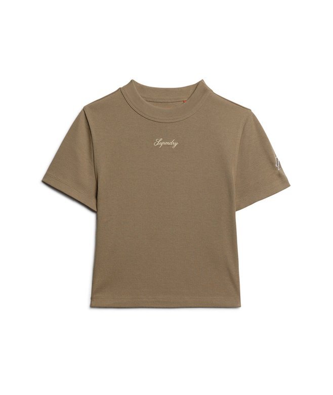 Kort T-shirt i Organic Cotton med broderi Kort T-shirt i Organic Cotton med broderi