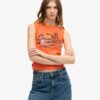 La Vintage Logo Graphic Slim Vest Top