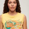 La Vintage Logo Graphic Slim Vest Top