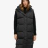Lång Hooded Puffer Västa Lång Hooded Puffer Västa