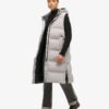 Lång hooded väst med vaddering Lång hooded väst med vaddering