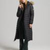 Lång, lätt vadderad Puffer-jacka med Hooded-design