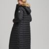 Lång, lätt vadderad Puffer-jacka med Hooded-design