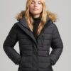 Lång, lätt vadderad Puffer-jacka med Hooded-design