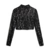 Långärmad crop top med paljetter Långärmad crop top med paljetter