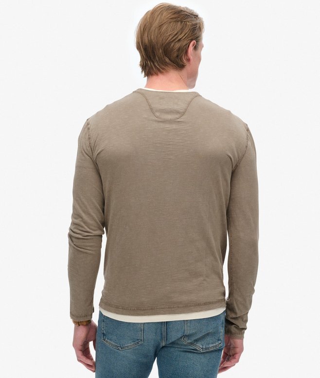 Långärmad jersey-henleytröja Långärmad jersey-henleytröja