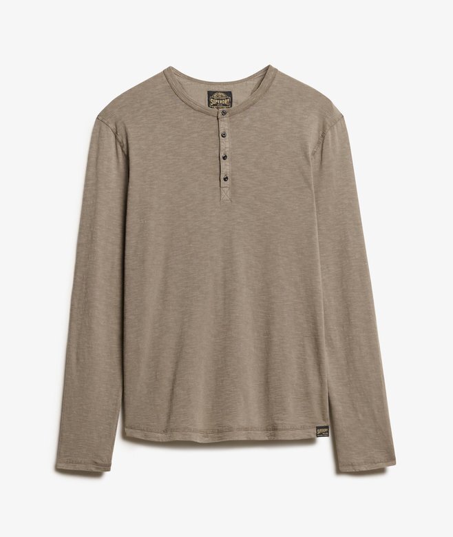 Långärmad jersey-henleytröja Långärmad jersey-henleytröja