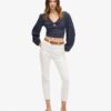 Långärmad vävd crop top Långärmad vävd crop top