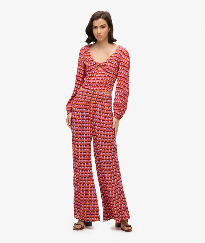 Långärmad vävd crop top Långärmad vävd crop top